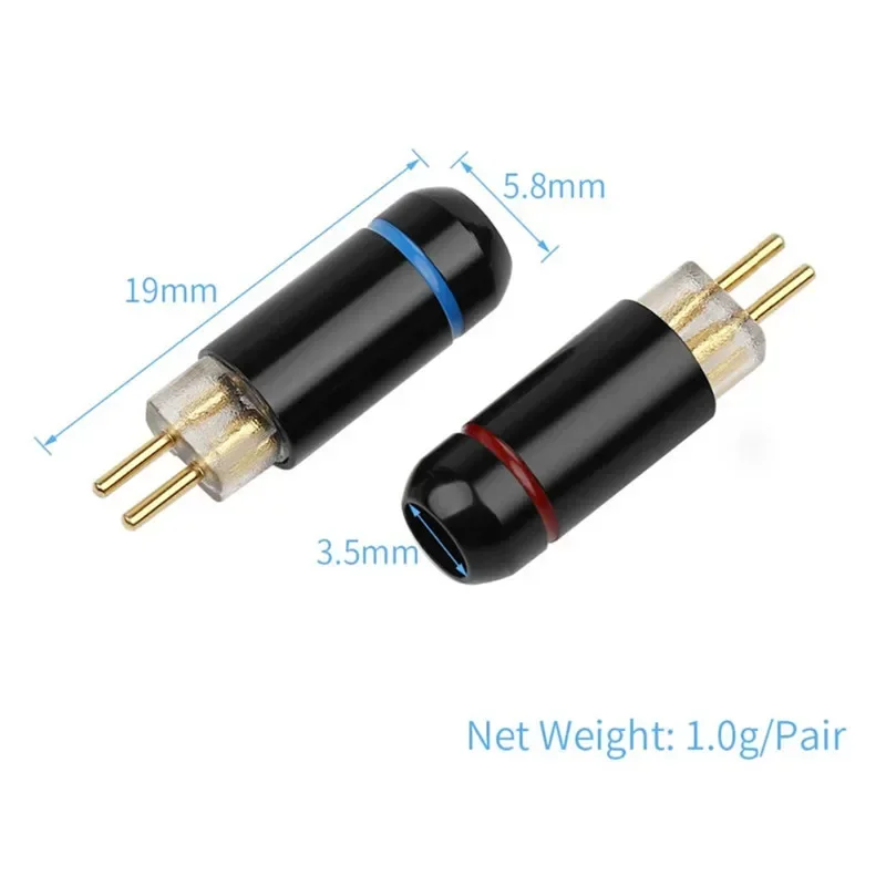 DIY 2 pines 0,78mm conector de Audio Terminal de auriculares para soldar W4R UM3X UE18 JH16 ES3 auriculares electrónica de consumo - imagen 3