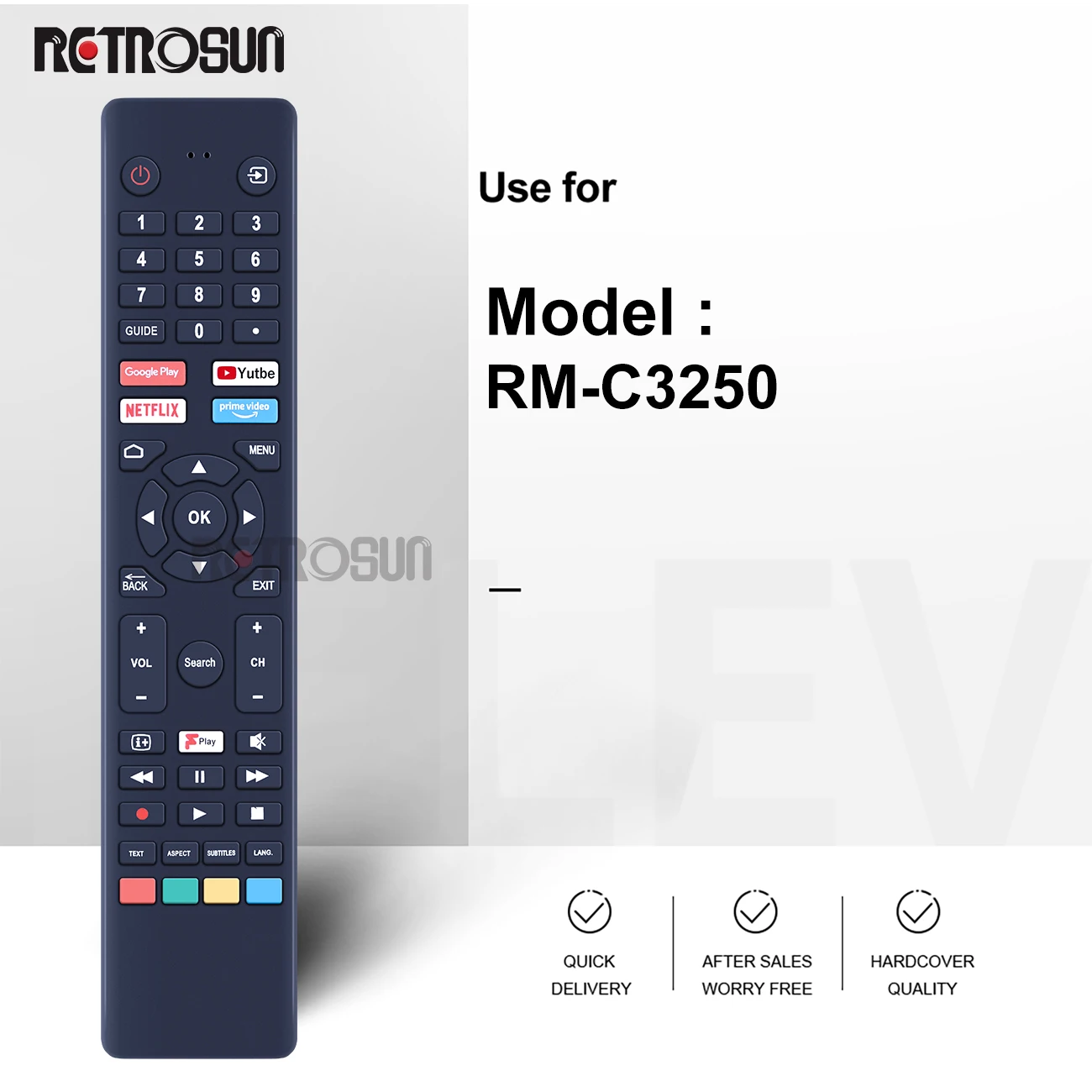RM-C3250 Control remoto de TV reemplazado apto para JVC Remoto Polaroid/JVC/Logik/Hitachi Smart 4k HDTV Android TV - imagen 5