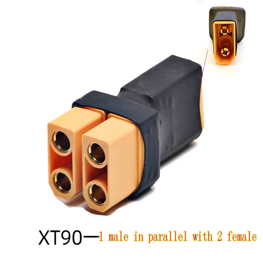 Adaptador XT90 1 hembra a 2 macho paralelo/serie, conector convertidor de batería Lipo para piezas de avión de coche RC 2020 - imagen 4