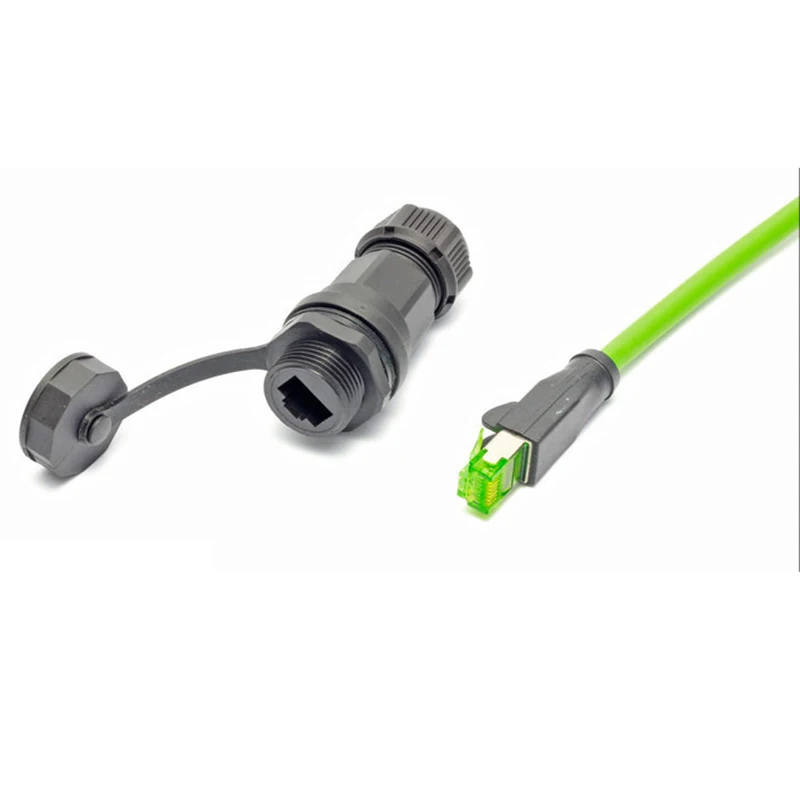 Conector de red IP67 impermeable CAT5e CAT6 Cable convertidor a través de Ethernet RJ45 enchufe hembra carcasa LAN extender Adapte - imagen 2