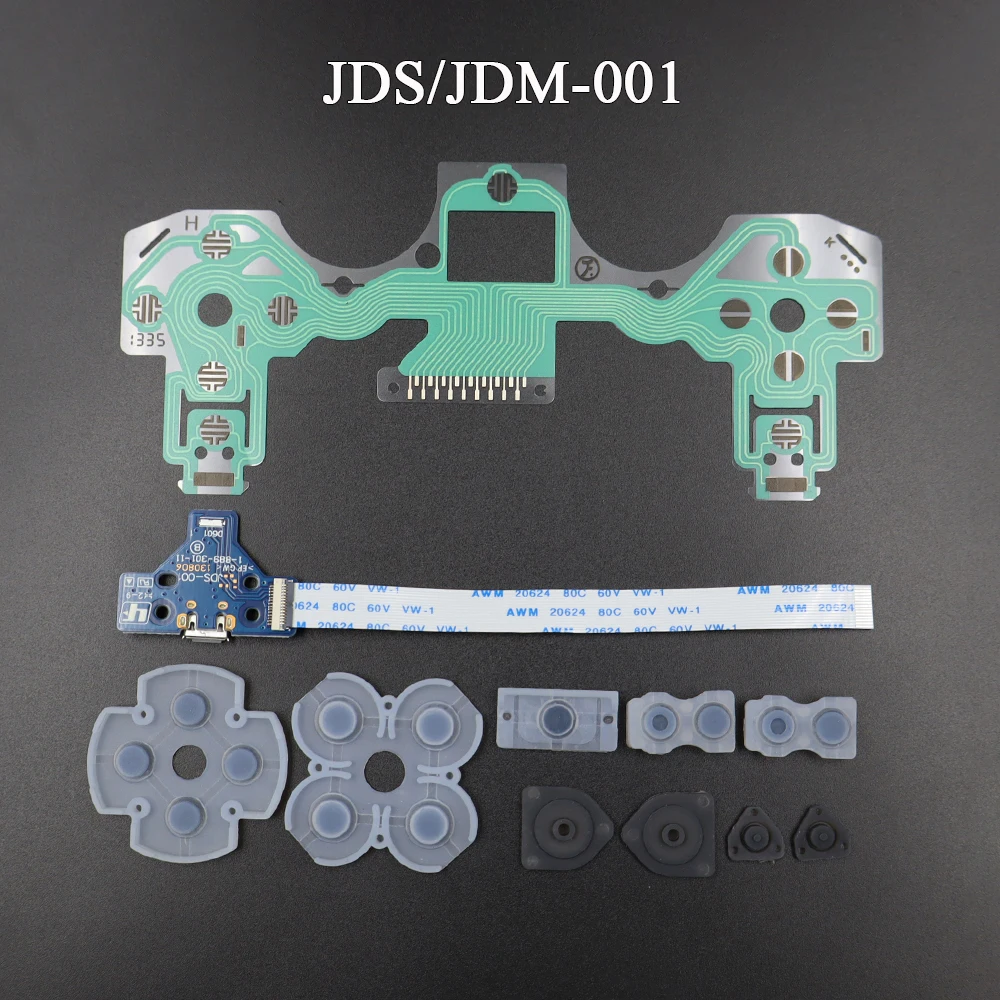 1 Juego para PS4 JDS 001 011 030 040 055 goma conductora puerto de carga USB placa de enchufe Cable de cinta flexible teclado de película conductora ﻿ - imagen 2