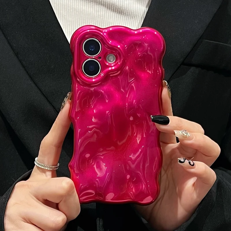 Funda de lujo con patrón de meteorito 3D brillante rosa para iPhone 16 Pro Max 17 13 14 12 11 15 Plus, funda de teléfono con burbujas a prueba de golpes - imagen 3