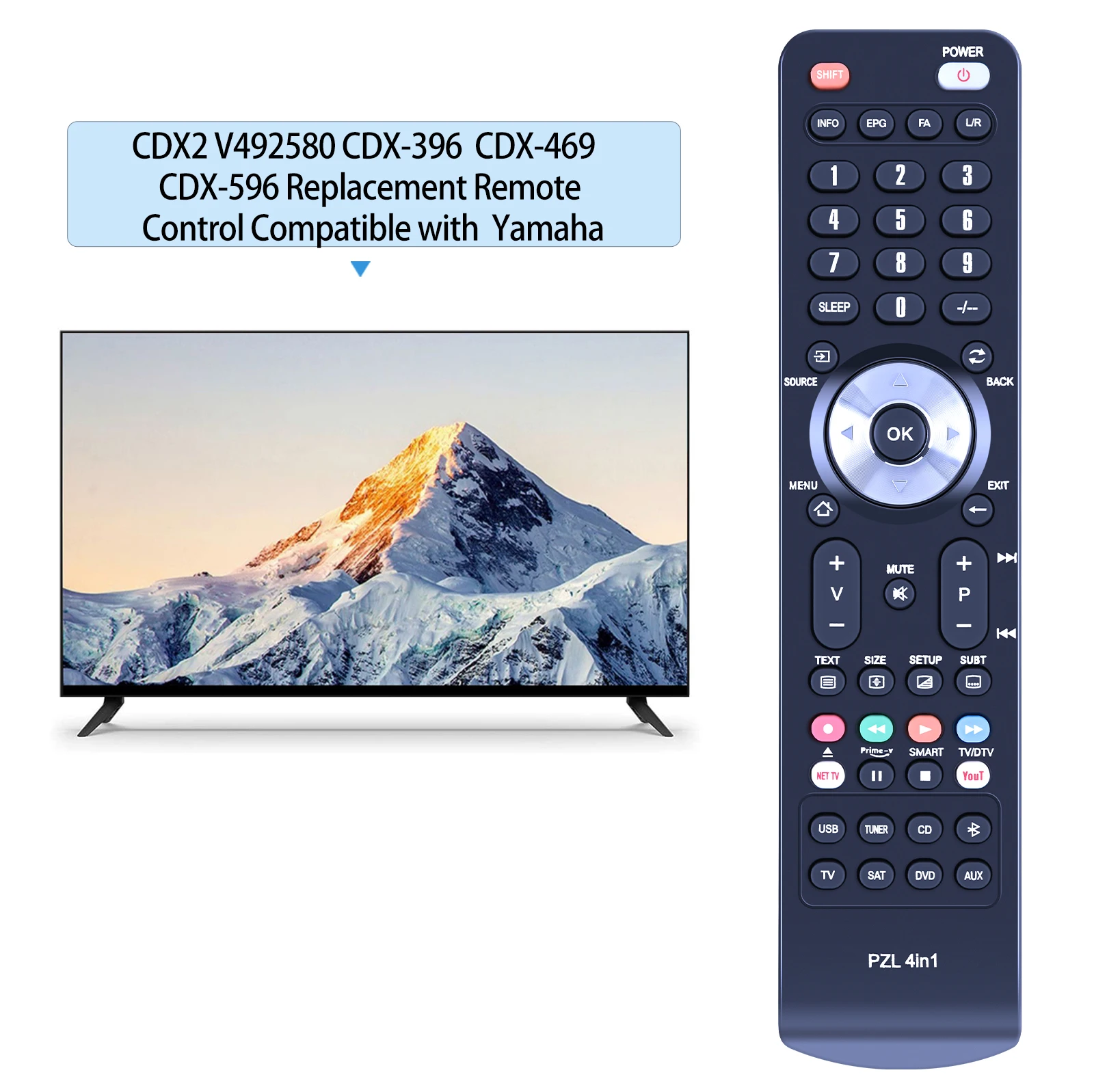 Nuevo CDX2 V 492580   Control remoto de repuesto para Yamaha CDX596 CDX469 CDX396 - imagen 2