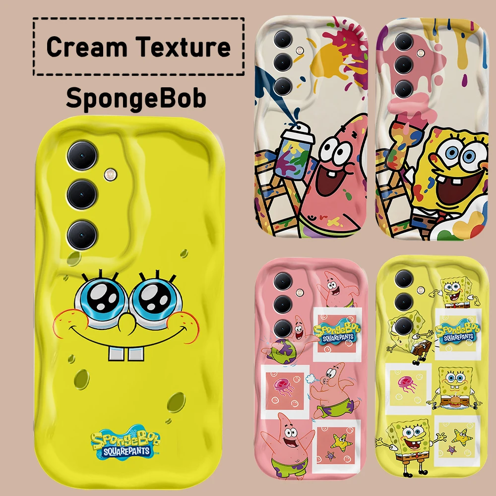 Funda bonita de Bob Esponja Patrick Stars 3D Wave para iPhone 15 14 13 12 11 Pro Max Mini X XR XSMAX 8 7 6S Plus, funda de silicona suave
