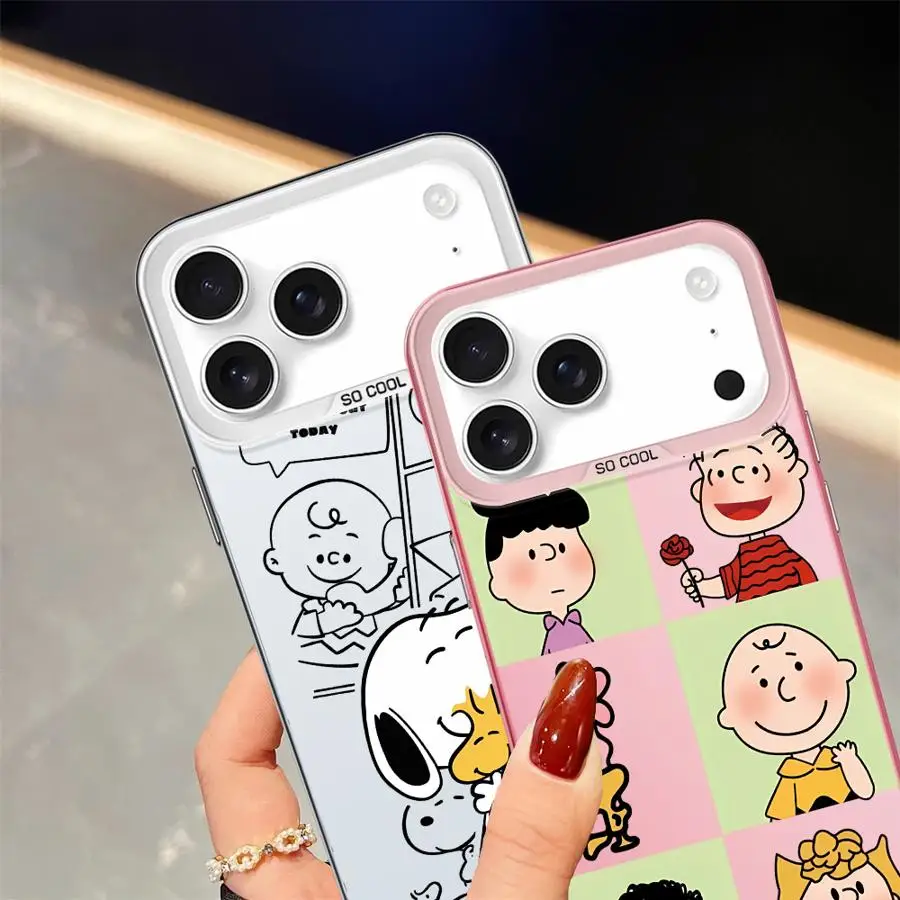 Funda bonita Cretoon S-S-noopyS para iPhone 12 16 17 Pro Max 14 16e 17Air 15 Plus XS XR 11 13 funda trasera para teléfono - imagen 2