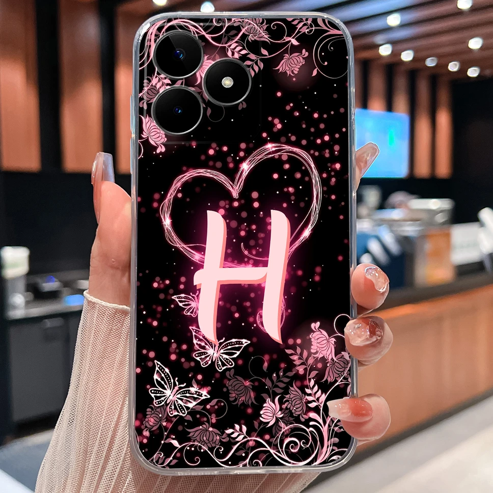 Para Realme Narzo N53 N55 Note 50 funda de teléfono letras de mariposa suave TPU cubierta de silicona transparente para RealmeNote50 NarzoN53 N 55 Shell - imagen 4