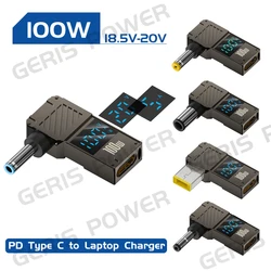 Adaptador de pantalla LED de carga rápida tipo C de 100W, conector Universal USB C PD, convertidor de cargador de ordenador portátil para Lenovo, Dell, Asus, HP