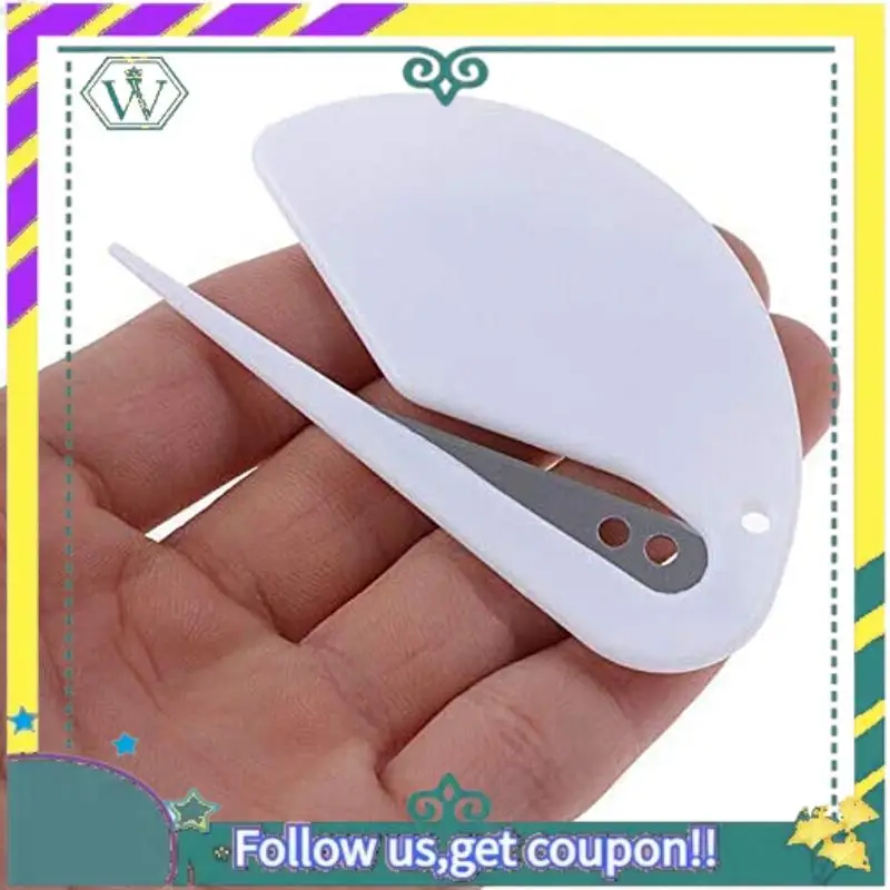 NUEVO cortador de papel, abrecartas, cortador de sobres ABS, abrecartas de correo con cuchillo de papel de hoja, tres paquetes, blanco - imagen 2