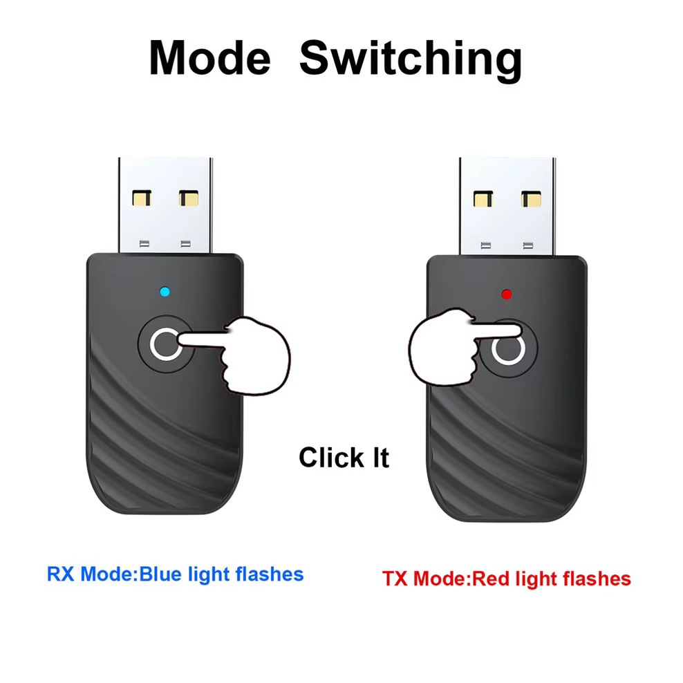 LccKaa Transmisor Receptor Bluetooth USB Trifunción para PC TV Coche - imagen 4