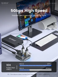 ORICO Hub USB-C Transparente 4 Puertos – Expansión OTG 3.2