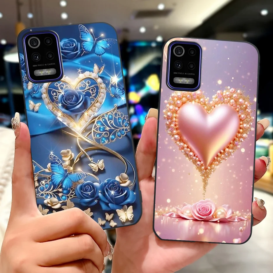 Para LG K52 K62 2020 funda LM-K520 LM-K525 elegante amor corazón pintado cubierta suave TPU funda de teléfono para LG K62 K 52 LGK52 LGK62 Fundas - imagen 2