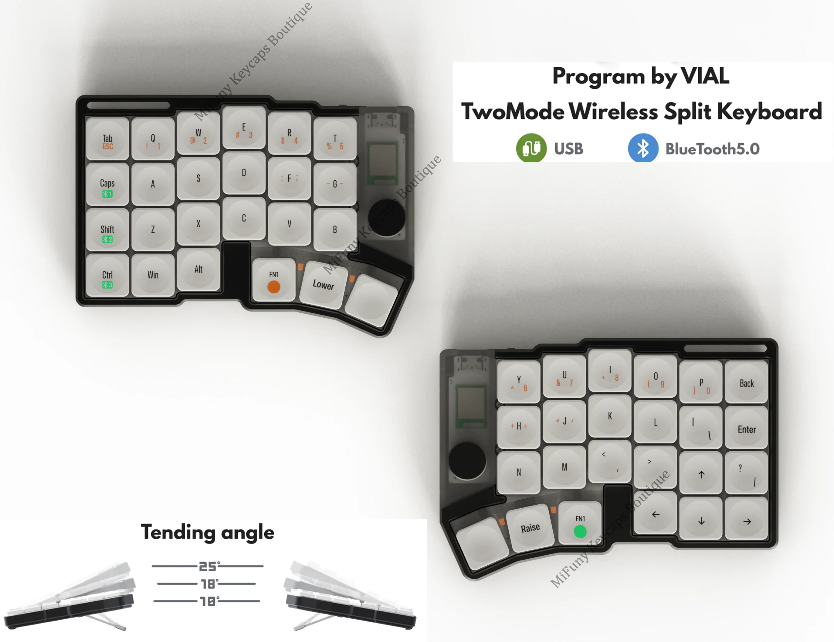 Preventa de teclado dividido Cornix con pata de tracción, Kit de teclado dividido de córnea CNC con cable de intercambio en caliente de perfil bajo, VIAL de Kailh Choc