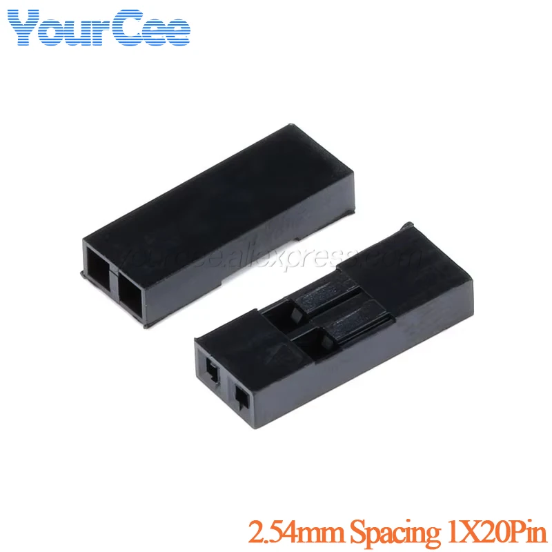 500 uds/100 Uds 2P cabeza Dupont 2,54mm 1X2P Dupont conector de cabeza de Pin de carcasa de plástico puente Cable carcasa enchufe hembra