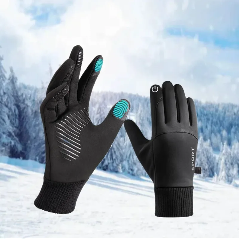 Guantes de invierno para hombre y mujer, guantes cálidos con pantalla táctil, resistentes al agua, guantes térmicos a prueba de viento para correr, ciclismo, conducir y esquiar