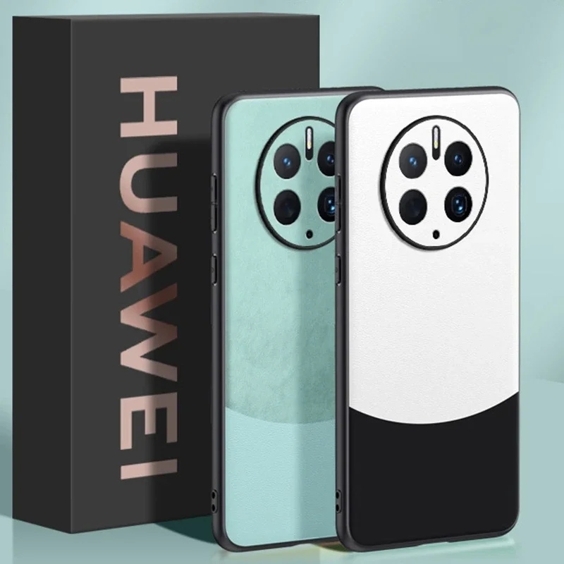 Funda de cuero PU de lujo para Huawei Mate 50 Pro, cubierta trasera, protección de silicona Mate, funda de teléfono para Huawei Mate 40, 60 Pro, 50 RS