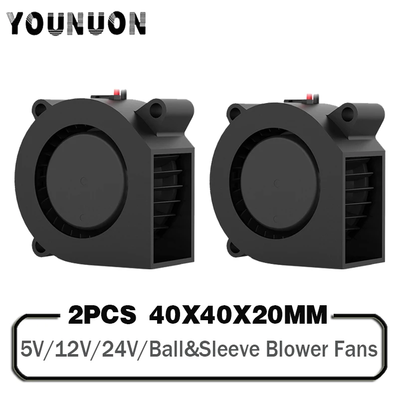 2 uds ventilador de impresora 3D 40mm 4020 Turbo ventilador 24V 12V 5V doble manga de bola ventiladores de refrigeración 40x40x20mm para enfriador de impresora 3D