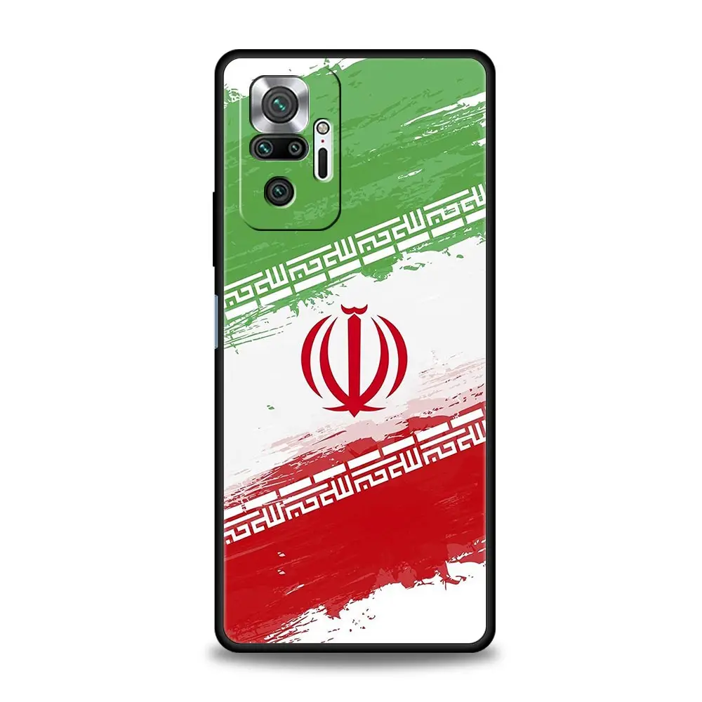 Funda de teléfono con bandera de Irán para Xiaomi Redmi Note 14, 13, 12, 5G, 11, 10 Pro Plus, 4G, 9S, 14C, 13C, 12C, 10C, 9C, 9A, funda suave de TPU - imagen 2