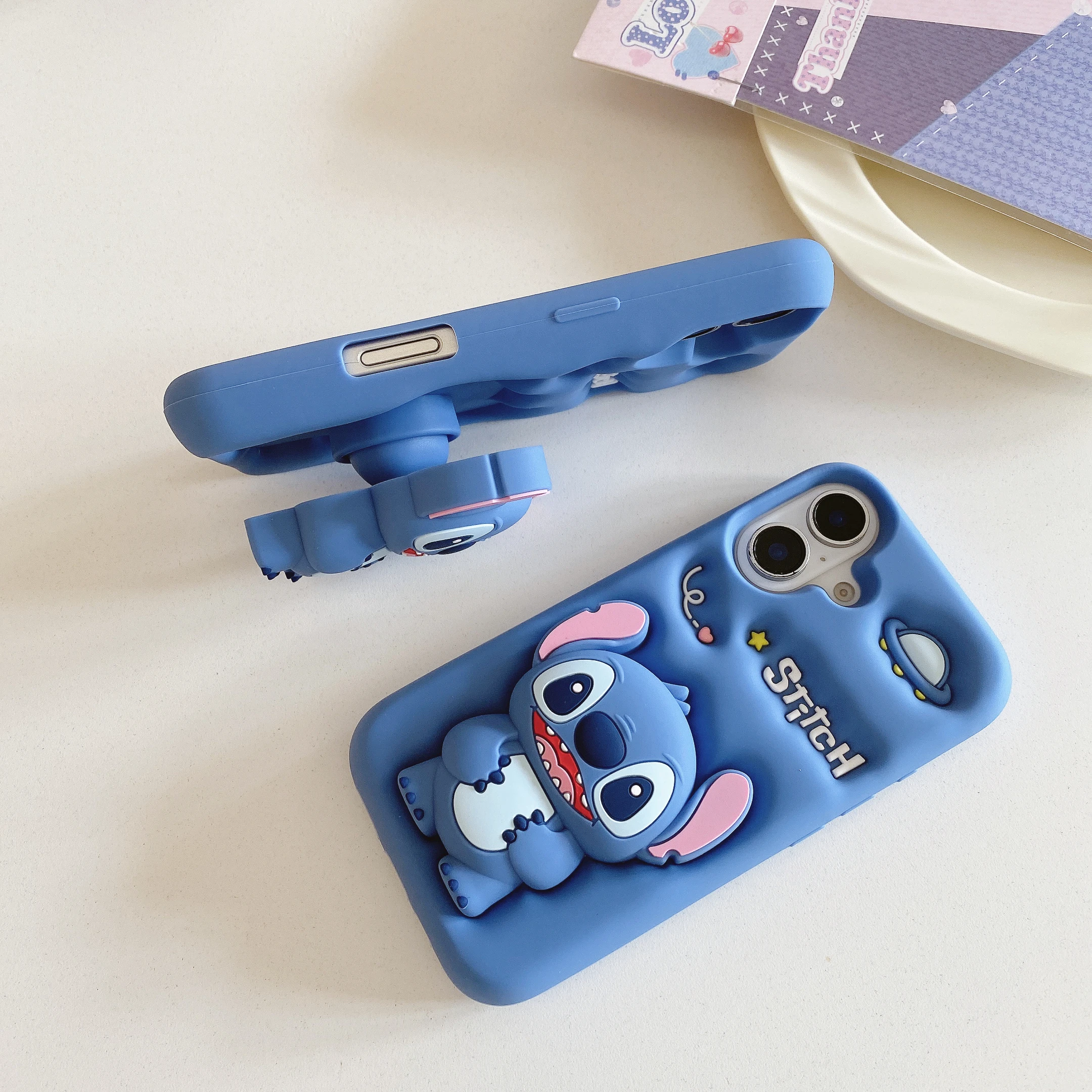 Para iPhone 16 15 14 13 12 11 Pro Max Stitch toca su soporte de punto de vientre funda suave de silicona - imagen 2