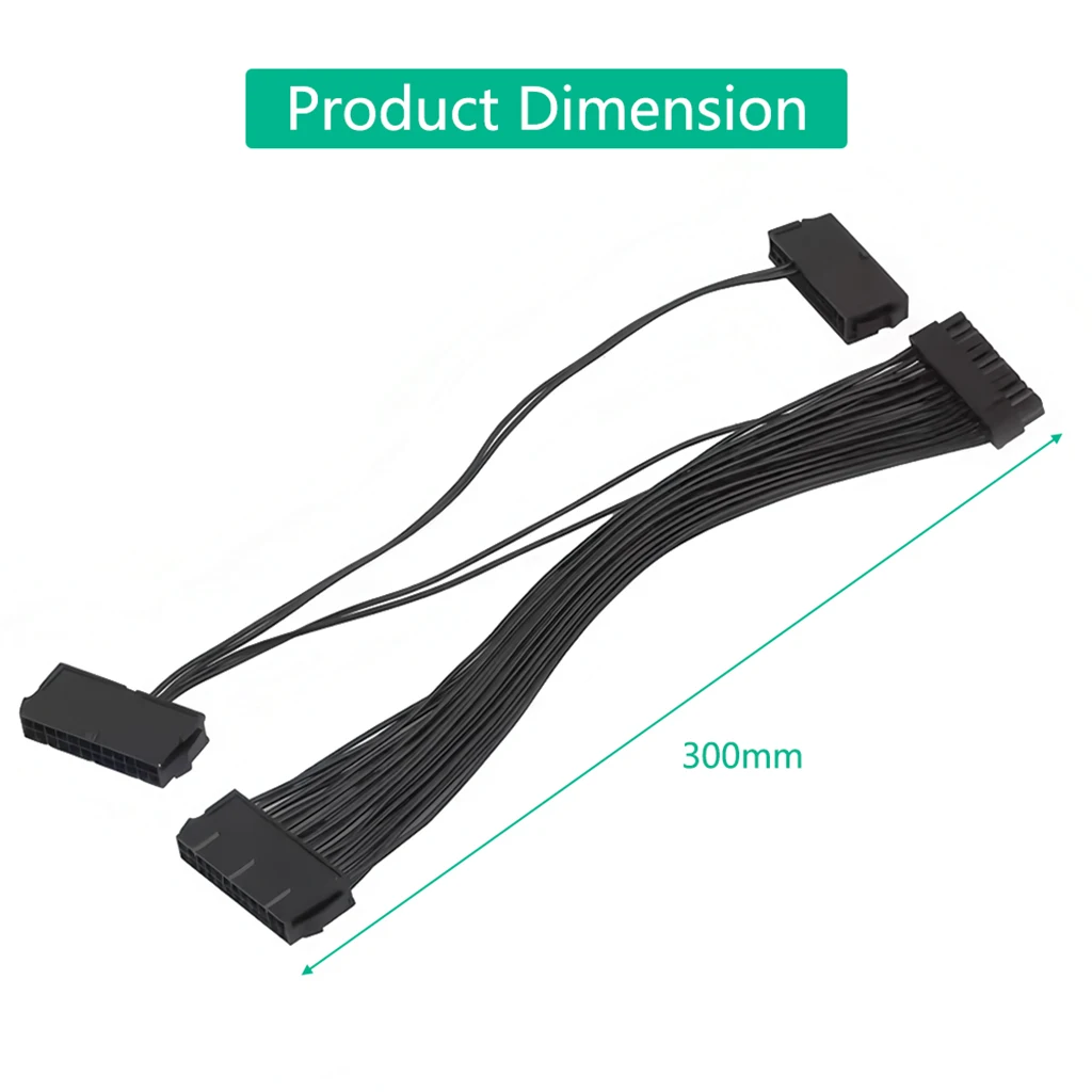 ATX 24 pines macho 1 a 3 puertos hembra fuente de alimentación PSU Cable divisor para placas base ATX de 24 pines y 20 pines
