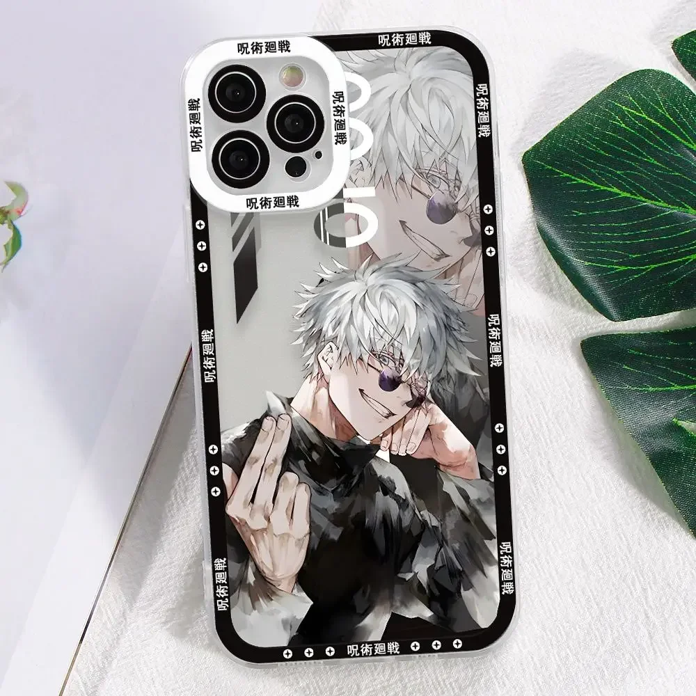 Jujutsus Kaisen Gojos Sugurus funda de teléfono para iPhone 16, 15, 14 Plus, 13, 12 Mini, 11 Pro Max, X, Xs, XR, 7, 8, cubierta suave transparente - imagen 3