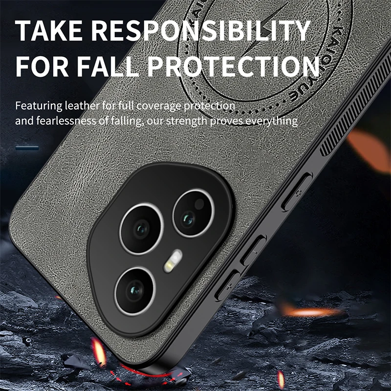 Para Huawei Honor 400 Pro funda de lujo de cuero PU funda protectora trasera magnética Magsafe para Honor 400 200 Lite Shell - imagen 3