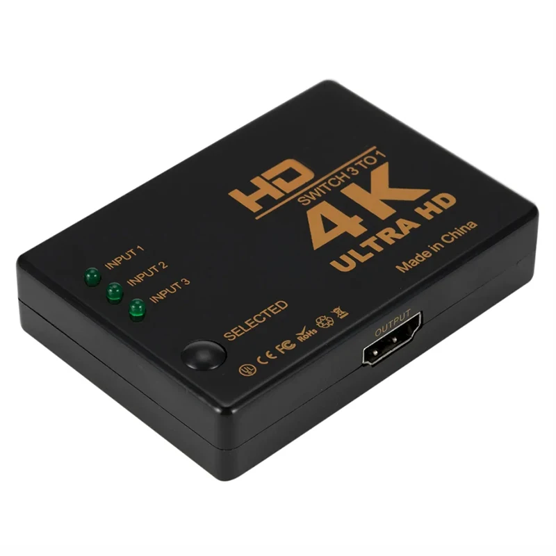 Conmutador 4K compatible con HDMI, 3 en 1, salida Full HD 1080P, divisor de Cable de vídeo, convertidor adaptador de concentrador 1x3 para TV Box, HDTV y PC - imagen 4