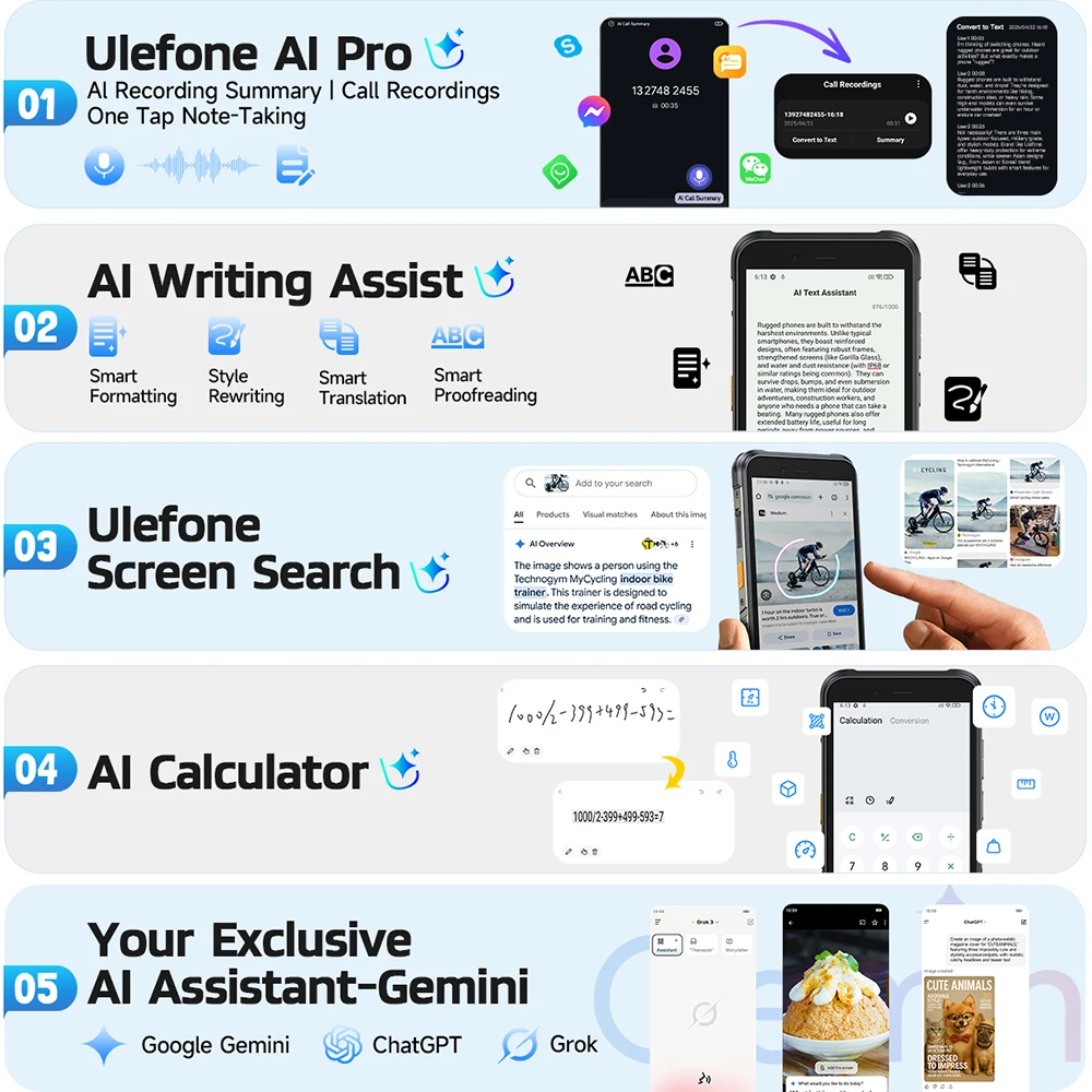 【2025 NUEVO】Teléfono robusto Ulefone RugKing 4G Android 15 Hasta 16 GB + 256 GB Smartphone impermeable 9600 mAh Cámara de 50 MP NFC Versión global - imagen 3