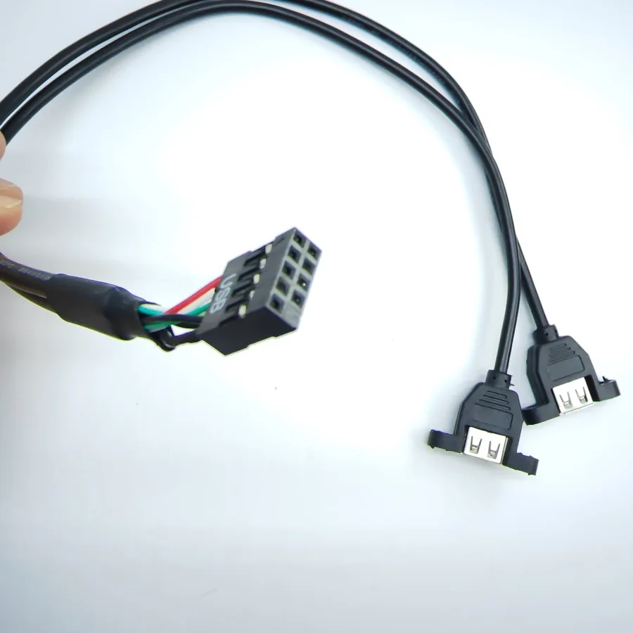 Cable Extensión USB 2.0 9 Pines a 2 Puertos Conector Dupont - imagen 5