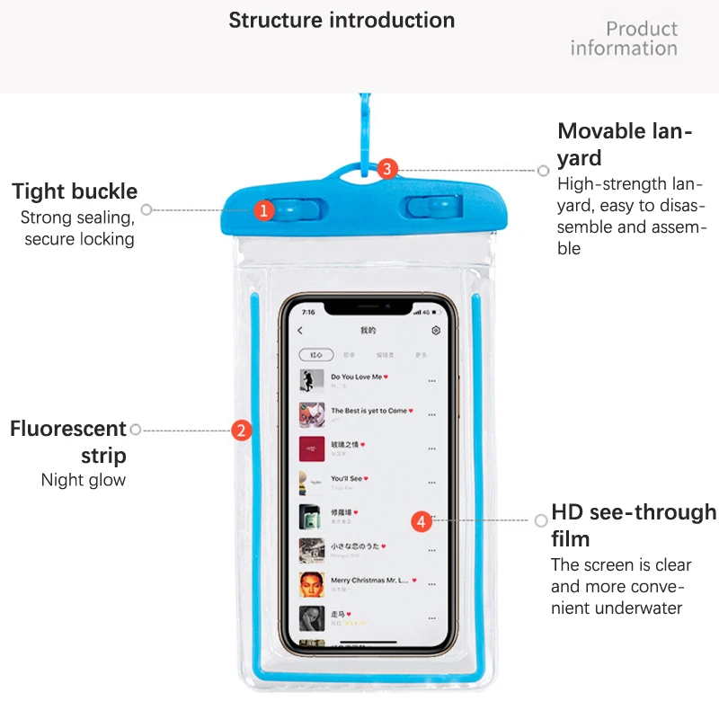 Bolsa impermeable para exteriores, bolsa seca para natación y playa, funda, soporte para Iphone, Samsung, Xiaomi, Huawei, Redmi, bolsa subacuática para teléfono - imagen 5