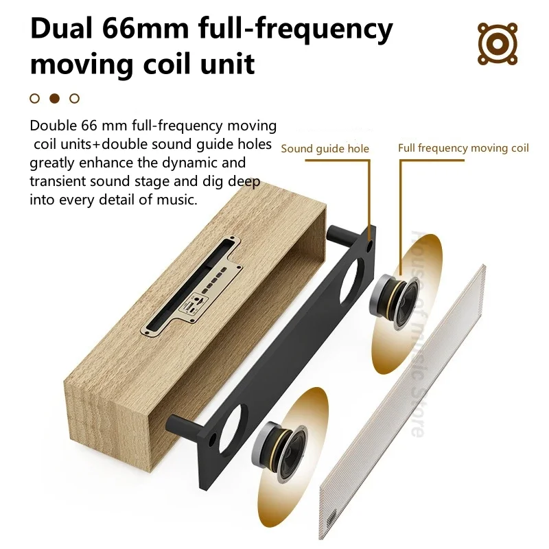 Altavoz Retro de madera para exteriores, dispositivo inalámbrico con Audio USB BT 5,3, AUX, Hi-fi, Supergraves, portátil, Bluetooth, para el hogar, escritorio y oficina - imagen 3