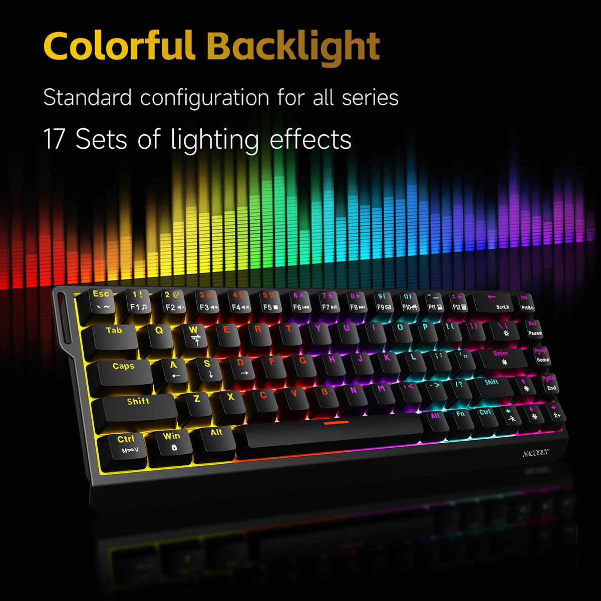 Teclado mecánico con cable AJAZZ NK68 V2, teclado ABS intercambiable en caliente con retroiluminación RGB para juegos, diseño de 68 teclas, accesorios para Pc - imagen 4