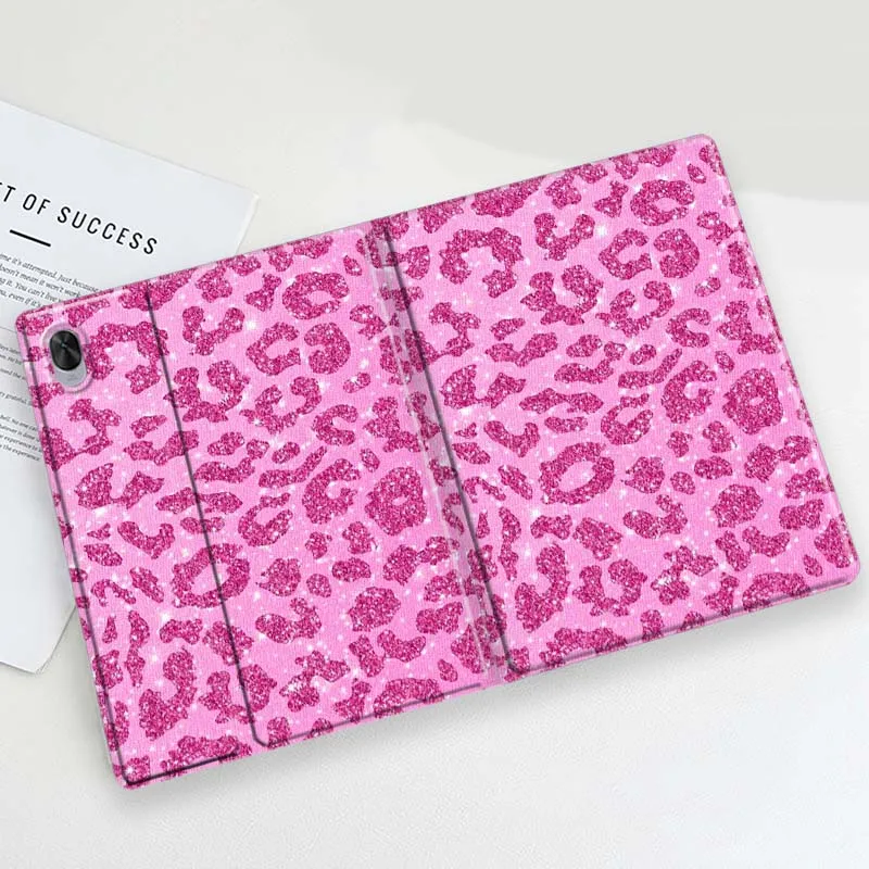 Estampado de leopardo con purpurina artística para Huawei MatePad Air Pro M6 M5 SE T5 13,2 12,6 12 11,5 11 10,8 10,4 10,1 pulgadas funda para tableta - imagen 2