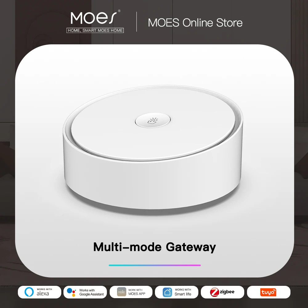 MOES-Puerta de enlace inteligente multimodo ZigBee 3,0, WiFi, Bluetooth, Hub de malla, funciona con la aplicación inteligente Tuya, Control por voz a través de Alexa y Google Home - imagen 2
