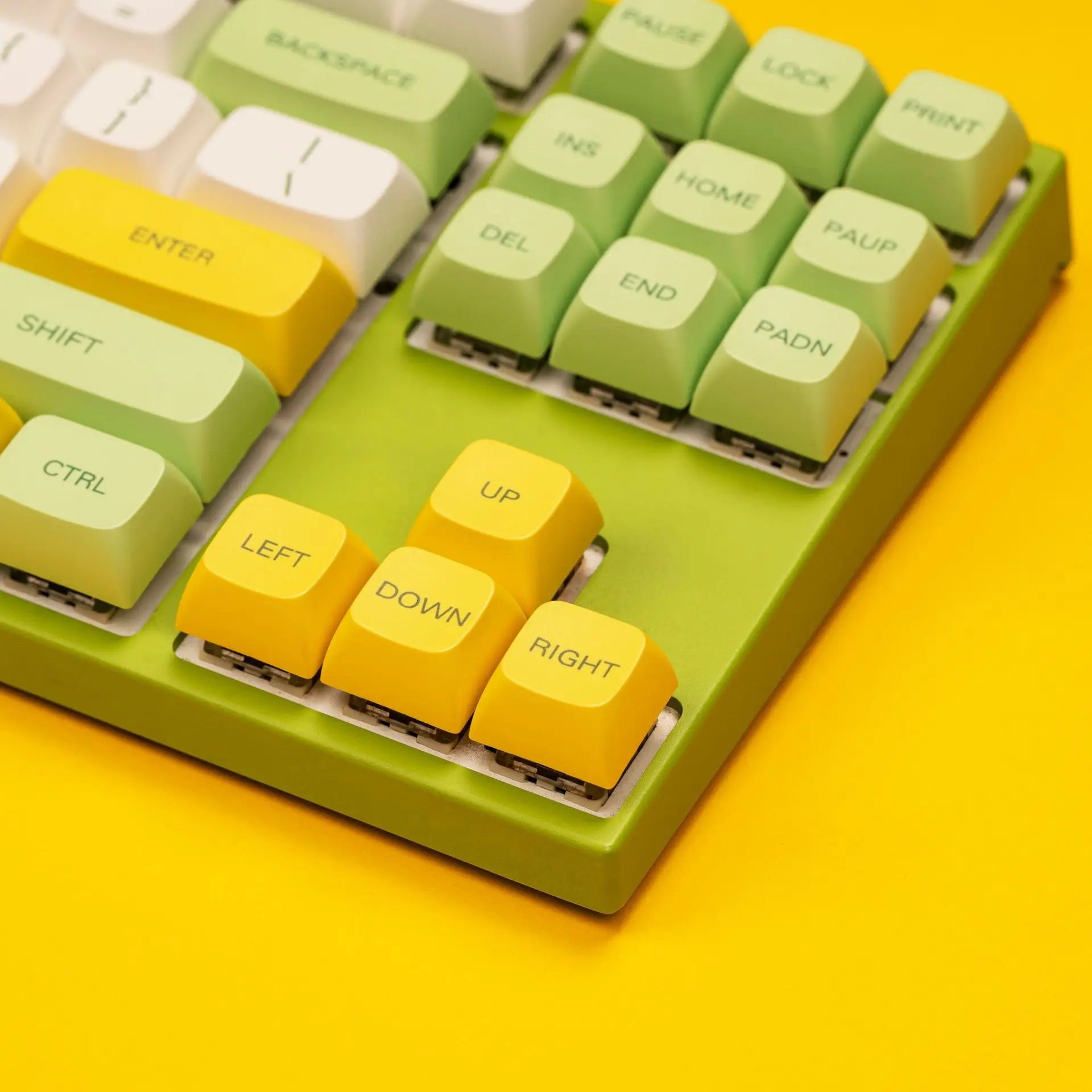 Teclas Xda de 124 teclas, teclas con tinte Pbt subcama, plátano, limón, blanco, Teclado mecánico Diy, teclas bonitas, verde y amarillo - imagen 4