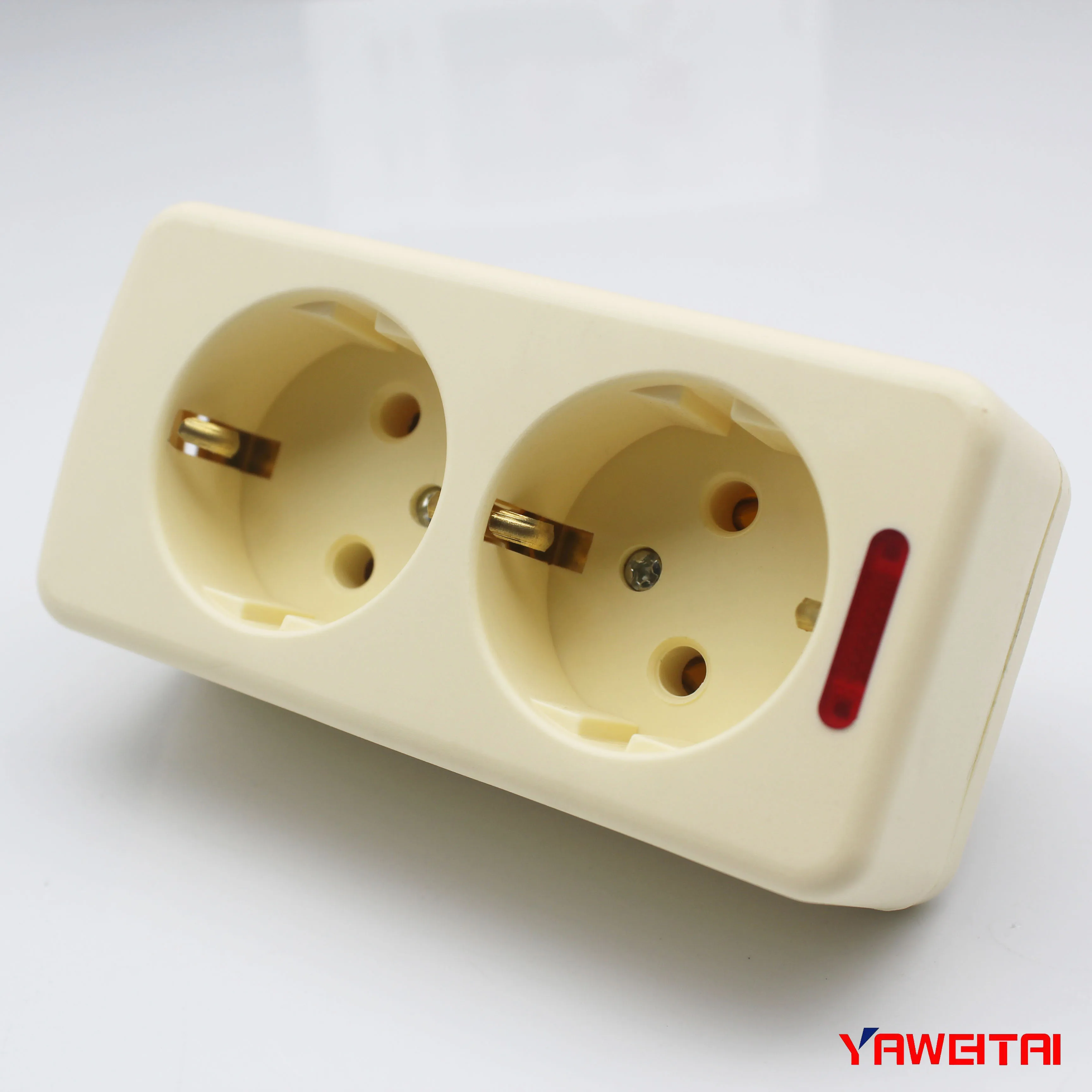 Enchufe de extensión de latón, 250V, Europeo, CE, 2 entradas, con puesta a tierra - imagen 5