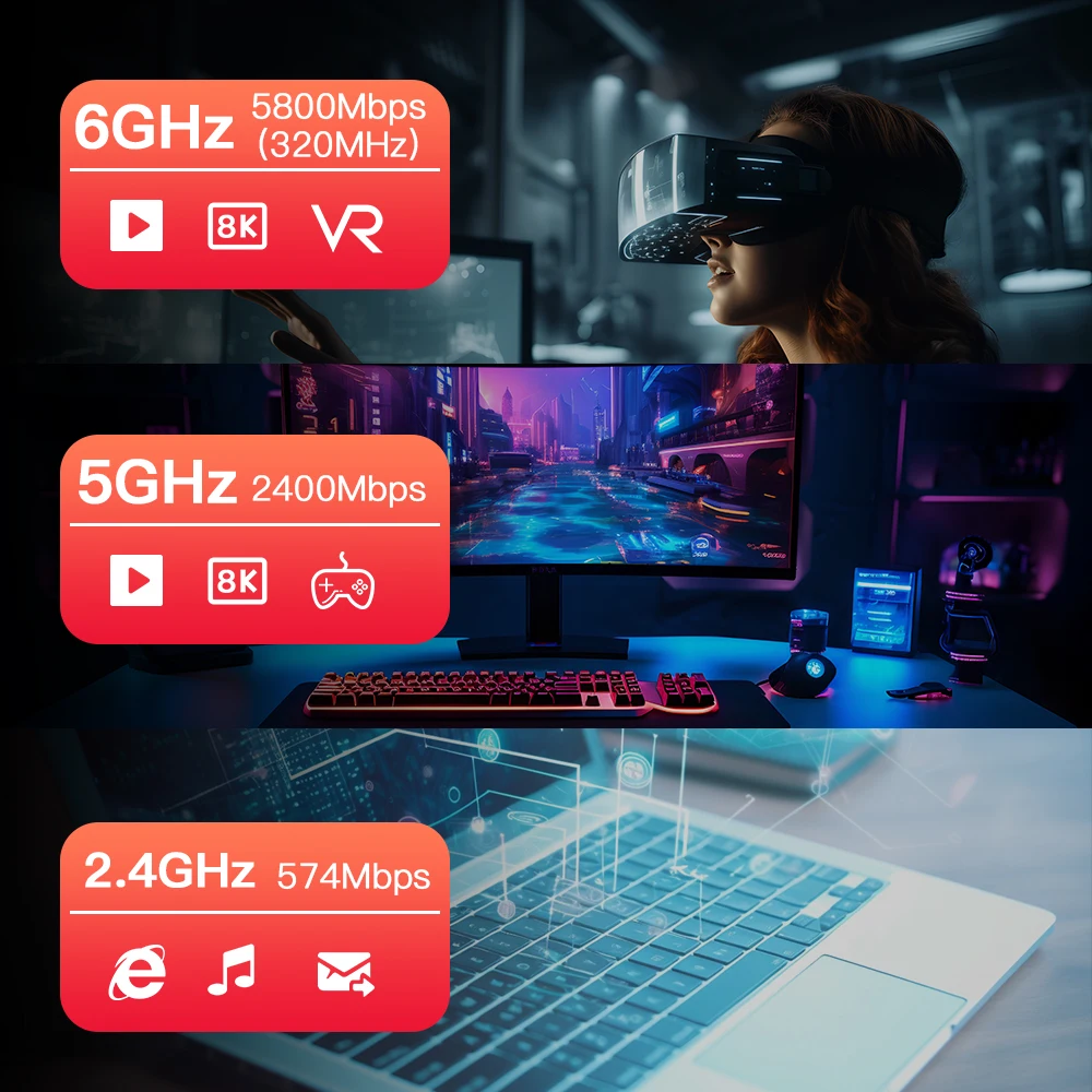 FENVI WiFi 7 BE200 PCI-E adaptador Wifi 802.11BE BT 5,4 8774Mbps 2,4G/5G/6GHz tarjeta de red inalámbrica para escritorio Win 10/11 - imagen 4