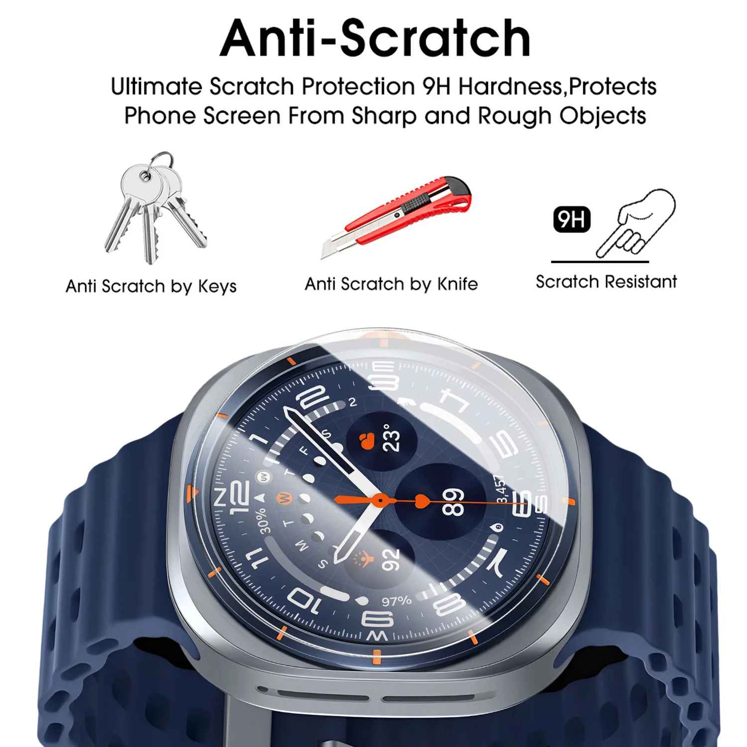 1-5 uds vidrio templado para Samsung Galaxy Watch Ultra 47mm 9H Protector de pantalla Premium fácil de instalar para Galaxy Watch Ultra - imagen 4