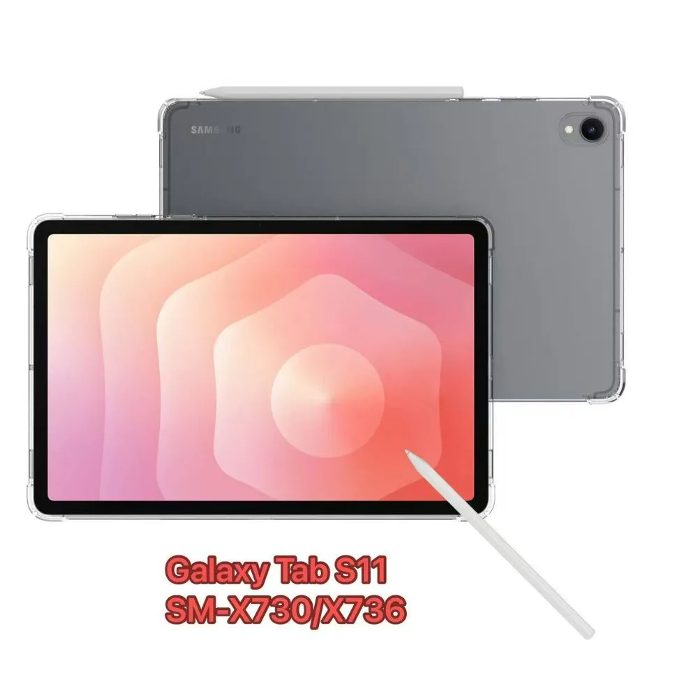 Funda transparente para Samsung Galaxy Tab S11 11 pulgadas 2025, Funda de Airbag suave y gruesa 5G SM-X730/SM-X736 11 ", Funda de TPU
