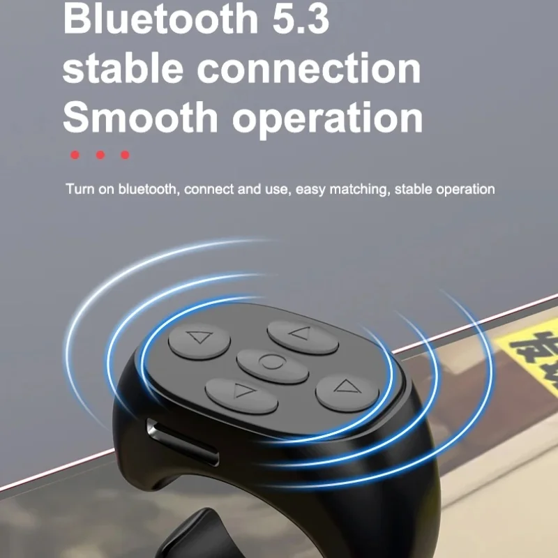 Anillo inteligente para la yema del dedo, ratón con Control remoto, inalámbrico, Bluetooth, móvil, Selfie, vídeo, volteador de página automático, navegación