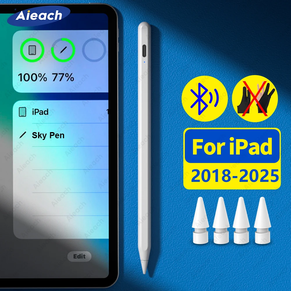 Para lápices Apple lápiz Bluetooth para iPad 2018-2025 escritura dibujo para Apple Pencil 2 iPad Pen con detección de inclinación rechazo de palma - imagen 2