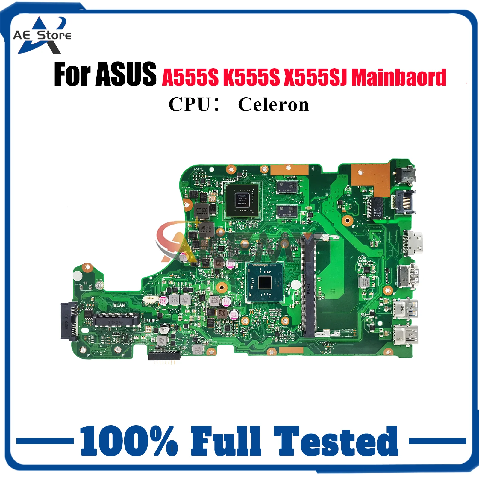 Placa base para ordenador portátil X555SJ para ASUS VivoBook X555SJ X555S A555S K555S placa base para portátil con CPU Celeron 100% pruebas OK envío rápido