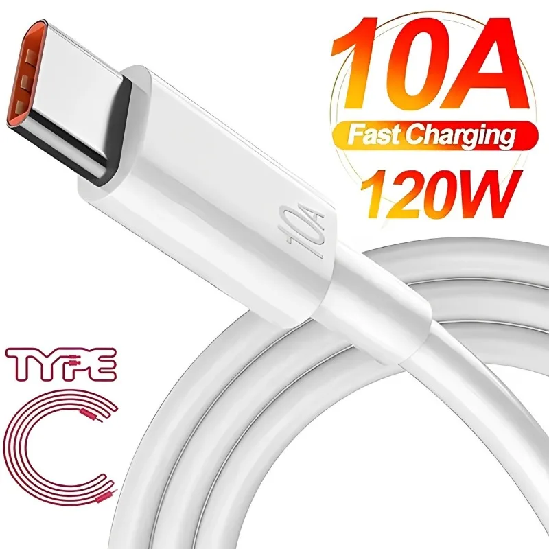 Cable de carga rápida tipo C 10A para teléfono móvil Huawei Mate 60 40 50, Cable de datos USB C, Cable de carga súper rápida para Samsung Xiaomi