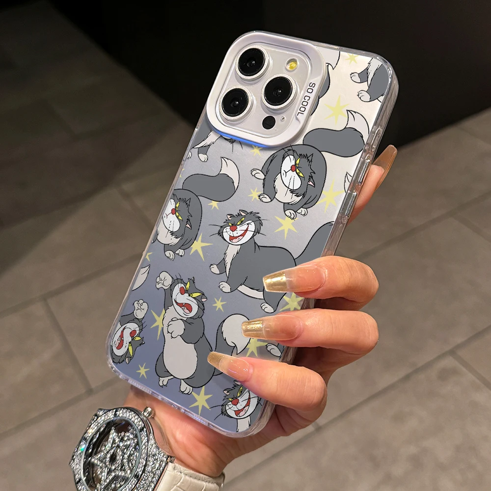 Funda de teléfono Caroon Lucifer Cat para Apple iPhone 17 Air 16 16e 15 14 Plus 13 12 11 iPhone17 Pro Max X Xs XR 8 cubierta dura mate - imagen 5