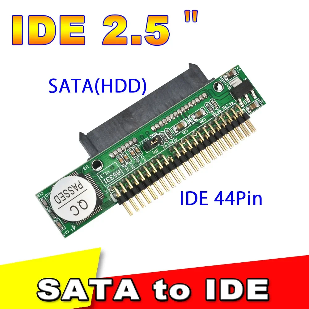 Sata a IDE 2,5 Sata hembra a 2,5 pulgadas IDE macho puerto de 44 pines 1,5 Gbs compatible con adaptador HDD CD DVD ATA 133 100 - imagen 3