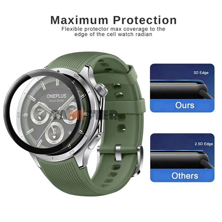 Protector de pantalla Flexible suave para OnePlus Watch 3, película protectora antiarañazos de cobertura completa para OnePlus Watch 3, sin vidrio - imagen 5