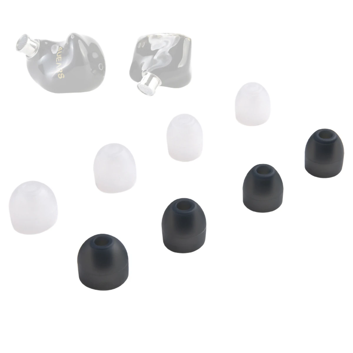 Puntas de silicona para auriculares JQ 4U Pro, 8 piezas, 4,0-5,5mm, extendidas