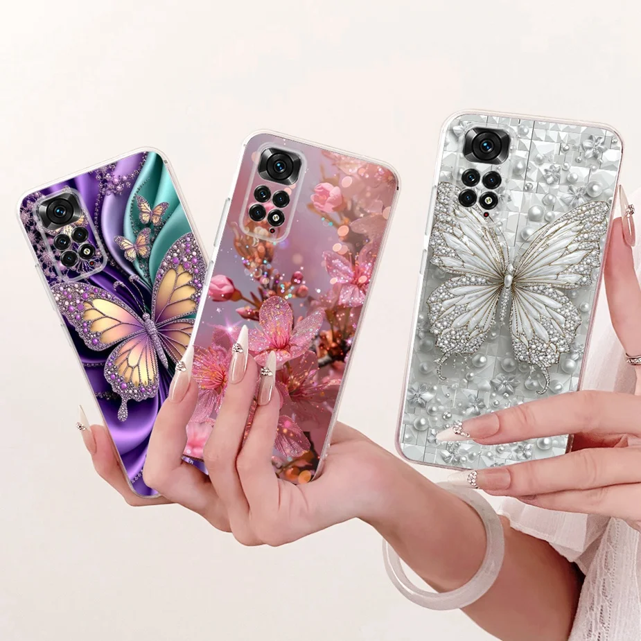 Para Xiaomi Redmi Note 11 4G funda Note 11S hermosa mariposa cubierta pintada suave funda de teléfono delgada para Redmi Note 11 Pro Plus bolsas - imagen 2