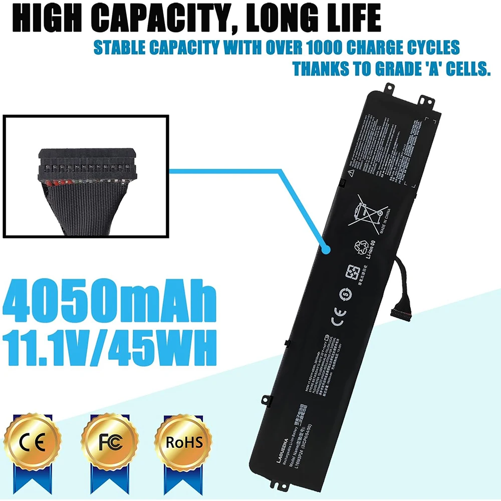 Batería de portátil L14M3P24 compatible con Lenovo IdeaPad Y700-14ISK 700-15ISK 700-17ISK Legion Y520-15IKBA Y520-15IKBM Y520-15IKBN Series L14S3P24 L16S3P24 L16M3P24 5B10H41180 5B10H41181 - imagen 3