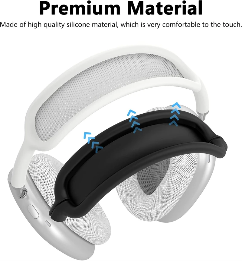 Funda protectora de piel de silicona suave 3 en 1 para auriculares Airpods Max Airpodmax antiarañazos a prueba de golpes accesorios para auriculares - imagen 3