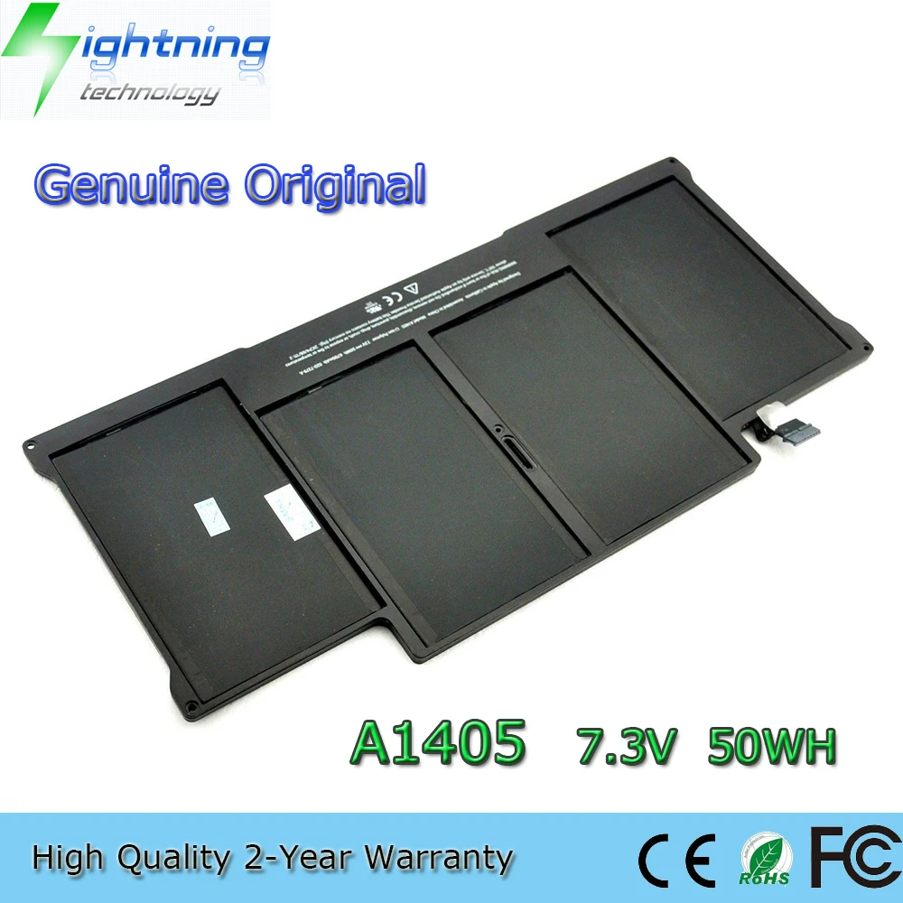 Nueva batería Original y genuina para ordenador portátil A1405 7,3 V 50Wh para Apple MacBook Air 13 "modelo A1369 mediados de 2011 A1466 2012